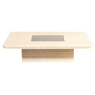 Travertine Coffee Table by George Mathias for Maho, 1970s For Sale
