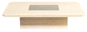Travertine Coffee Table by George Mathias for Maho, 1970s