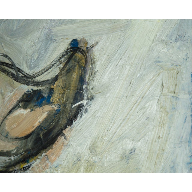 Harry Nadler 1960 Signed “Ladybug” Oil on Canvas Abstract Painting