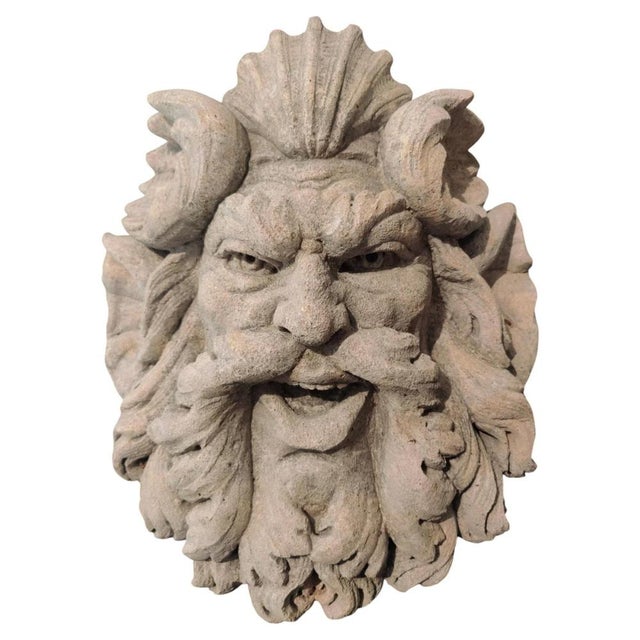 Satyr's Face in Vicenza Stone, Venice, 20th Century For Sale - Image 9 of 9