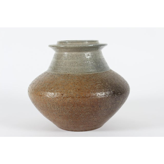 Large Danish Wide Vase with Greyish-Brown Glaze by Nils Kähler for Hak Kähler, 1970s For Sale - Image 9 of 9