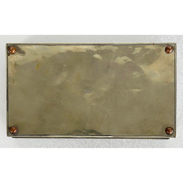 Metal Mid 20th Century Mexican Mid-Century Modern Abalone Shell Box, Alpaca Silver For Sale - Image 7 of 7