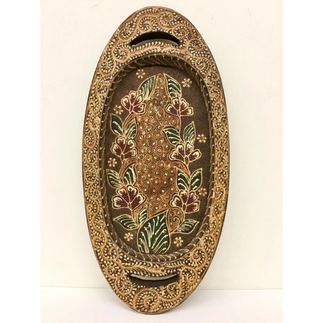 Hand Painted Wooden Trinket Plate For Sale - Image 11 of 11