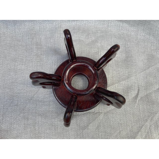 Vintage Rosewood Vase Jar Stand For Sale - Image 10 of 10