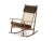 Swing rocking chair sheepskin teak drake by Warm Nordic Dimensions: D91 x W68 x H 103 cm Material: Wood, Foam, Rubber...