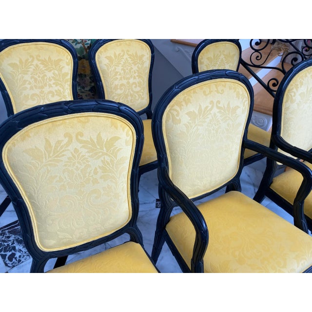 Serge Roche Style Yellow Dining Chairs - Set of 6 For Sale - Image 10 of 12