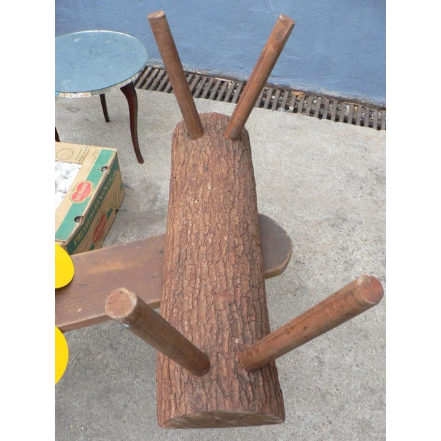 Wood Antique Rustic Farmhouse Wooden Bench For Sale - Image 7 of 10