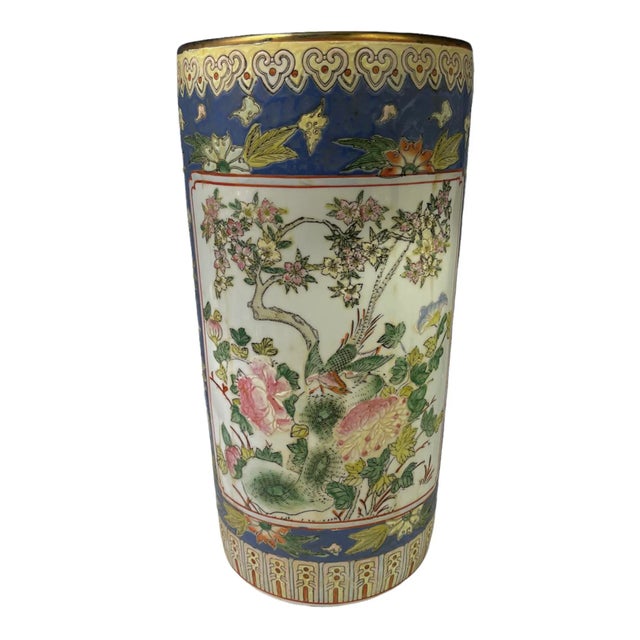 Chinese Vintage Chinese Porcelain Umbrella Stand For Sale - Image 3 of 11