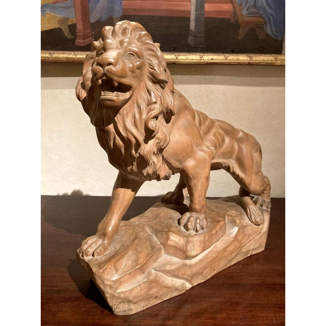Italian Artist, Large Lion, 19th Century, Wood For Sale - Image 9 of 17
