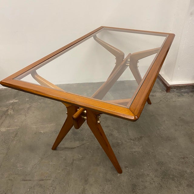 Vintage Teak and Glass Table, 1950s For Sale - Image 13 of 14