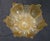 Vintage golden colored Italian Murano glass flush mount with clear and amber graniglia leaves / Made in Italy in the style...