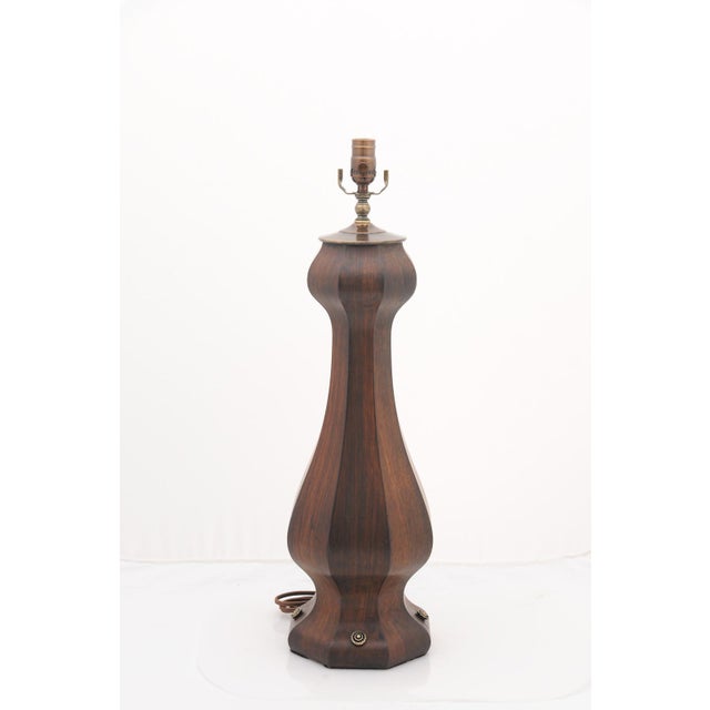 Pair of Early 20th Century Mahogany Trestle Lamps - England For Sale - Image 10 of 10