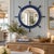 1950s Superb 35" Oversized Restored Ship’s Wheel Wall Mirror Deep Navy Circa 40/50s For Sale - Image 5 of 14
