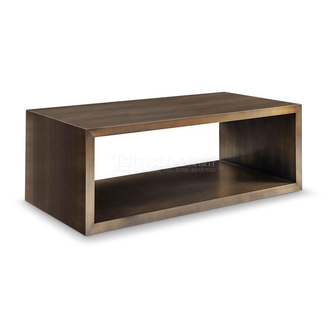 Modern Bronze cocktail table designed by Greg Sheres. In stock now. The "Piero" cocktail table is a beautifully scaled...