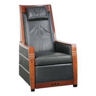 Art Deco John Recliner Chair with Black Cowhide Leather from Schuitema For Sale