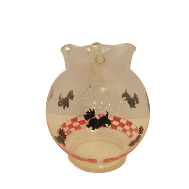 Rare 1950s Federal Glass "Scottie Dog" Ball Pitcher & 7-Piece Set For Sale - Image 4 of 12