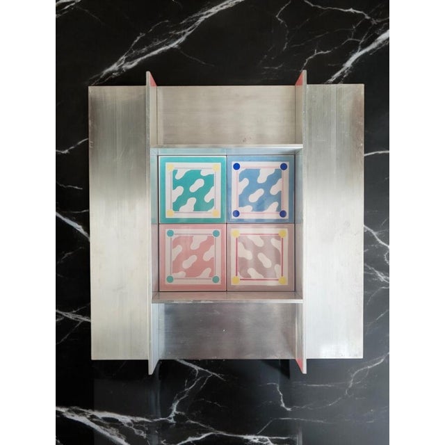1980s Milanese Frame with 4 Tiles by Ettore Sottsass for Cedit, 1989, Set of 4 For Sale - Image 5 of 7