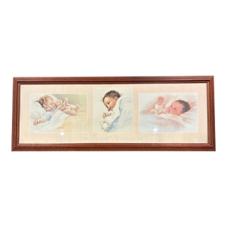 Bessie Peace Gutmann “Sweet Dreams” Lithograph Framed in Wooden Frame For Sale