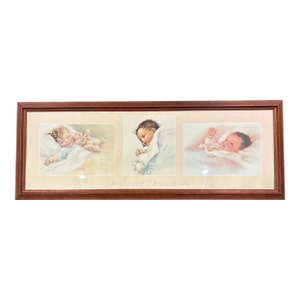 Bessie Peace Gutmann “Sweet Dreams” Lithograph Framed in Wooden Frame