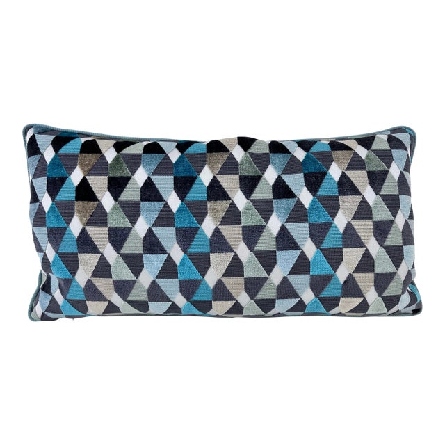 Contemporary Margo Selby for Osborne & Little Geometric Velvet Decorative Pillow For Sale
