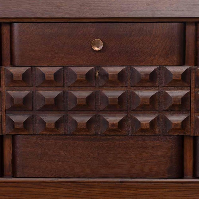 1940s French Carved Wood Sideboard by Charles Dudouyt, Attributed For Sale - Image 9 of 17