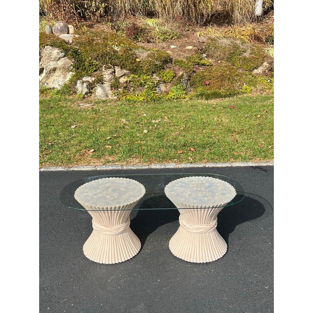 McGuire Wheat Chaff Coastal Rattan Coffee table. Double base . You can also create two separate end tables with these...