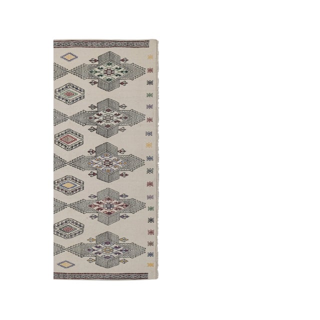 1970s Vintage Geometrical Turkish Kilim Rug 5'1'' X 7'4'' For Sale - Image 5 of 13