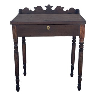 Antique Primitive Blanket Chest on Stand | Early American Dough Box Table | Rustic Colonial Storage Chest For Sale