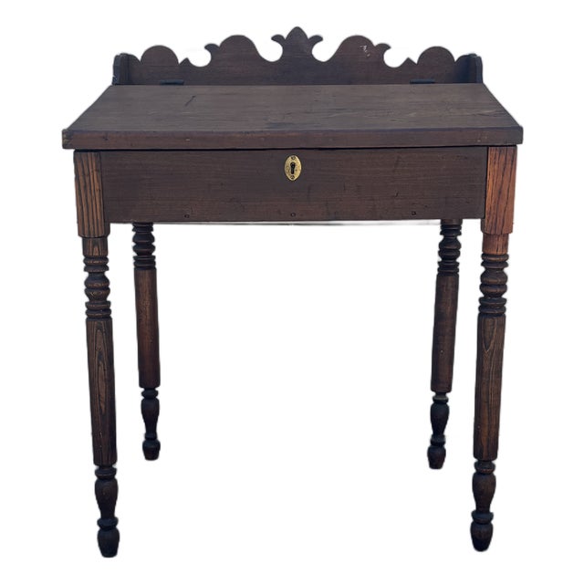 Antique Primitive Blanket Chest on Stand | Early American Dough Box Table | Rustic Colonial Storage Chest For Sale