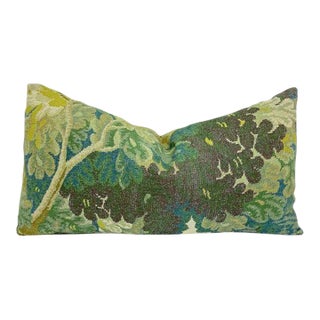 Vintage Custom Verdure Tapestry Lumbar Pillow For Sale