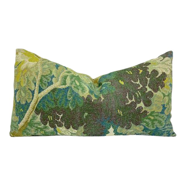 Vintage Custom Verdure Tapestry Lumbar Pillow For Sale