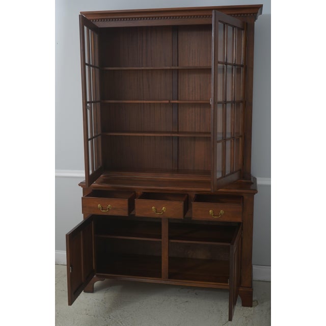 Chippendale Country Chippendale Hand Crafted Walnut Cupboard For Sale - Image 3 of 18