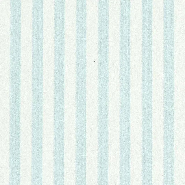 Transitional Schumacher Edwin Stripe Narrow Wallpaper in Sky For Sale - Image 3 of 3