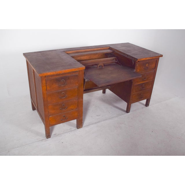 Mid-Century Portuguese Desk with Tilting Top, 1950s For Sale - Image 10 of 15