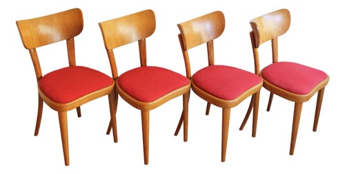 Vintage Dining Chairs from Thonet, 1940s, Set of 4