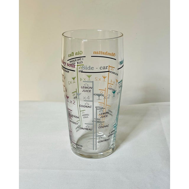 Vintage Pastel Cocktail Recipe Mixing Glass For Sale In Jacksonville, FL - Image 6 of 10