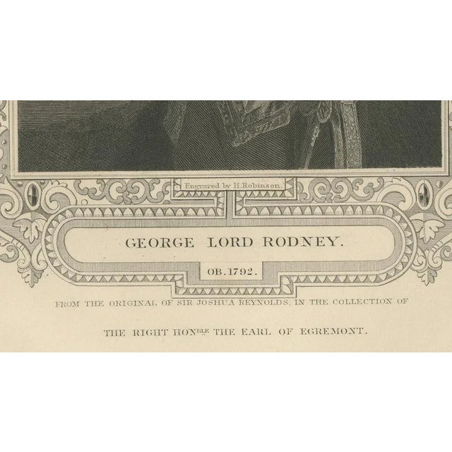 Gold Antique Portrait of Lord Rodney, 1850 For Sale - Image 8 of 10