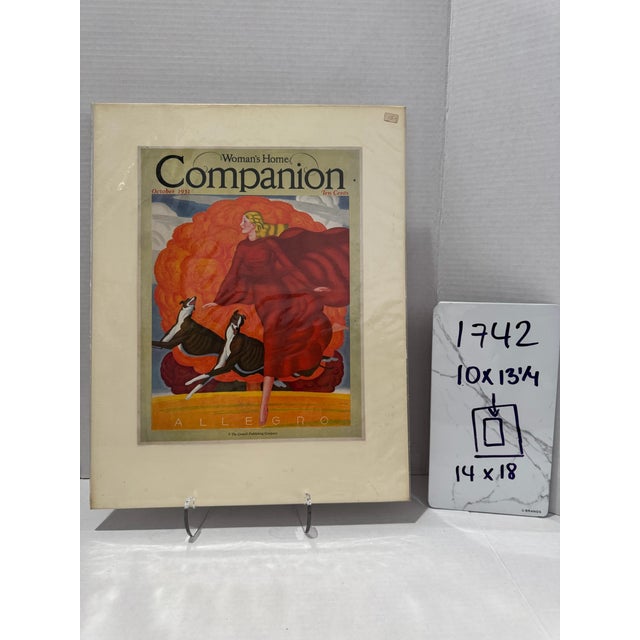 1931 Original Woman's Home Companion Cover, October, William P. Welsh, Art Deco, Matted For Sale In Atlanta - Image 6 of 6