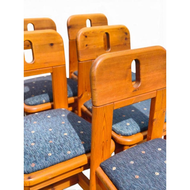 Rustic Teak Dining Chairs from WASA, Set of 6 For Sale - Image 3 of 7