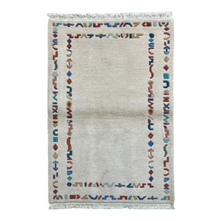 Modern Hand-Knotted Nepal Rug 3'2" X 5'3" For Sale