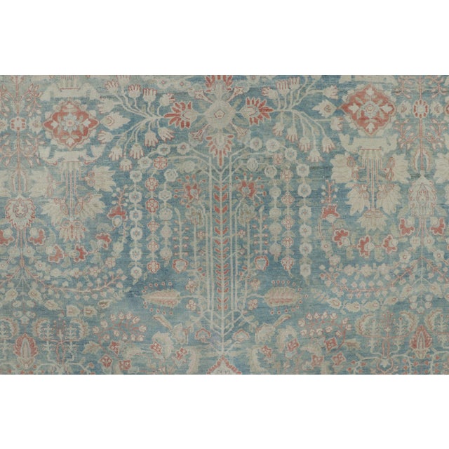 Traditional Oversized Antique Persian Sarouk in Blue With Geometric Patterns - Rug & Kilim For Sale - Image 3 of 9
