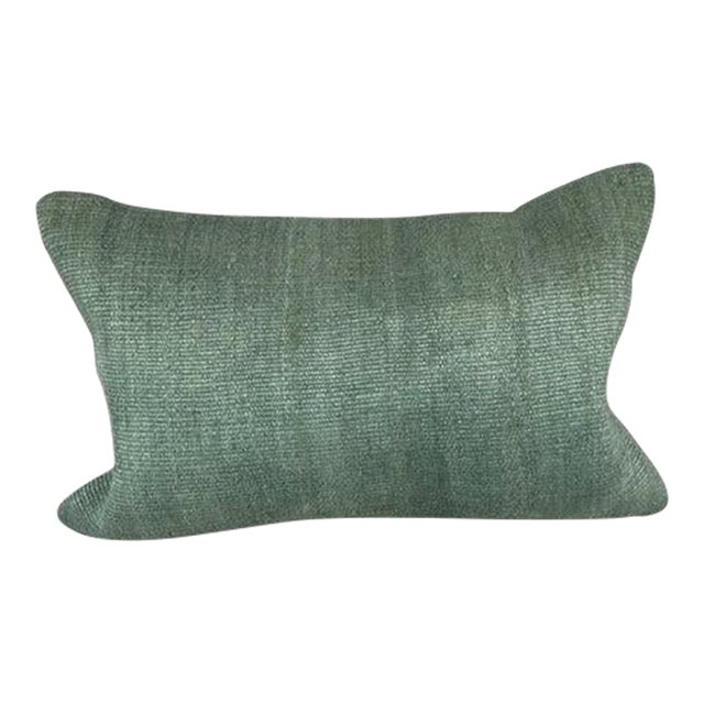 16 x 24 Hemp Pillow Turkish Cushion Natural Spanish Green Pillow Cushion Cover For Sale
