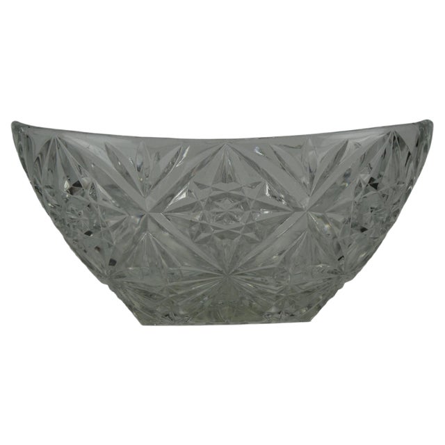 Mid-Century Crystal Glass Bowl, 1960s For Sale