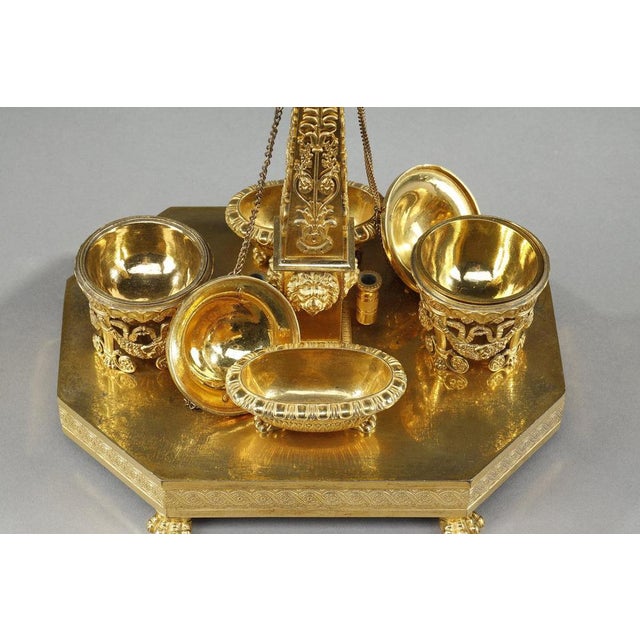 Empire Period Gilt Bronze Obelisk Inkwell, 1810 For Sale - Image 18 of 18