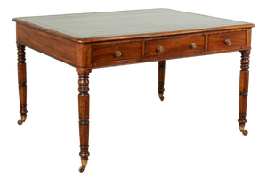 Antique George IV Leather Top Partners Desk