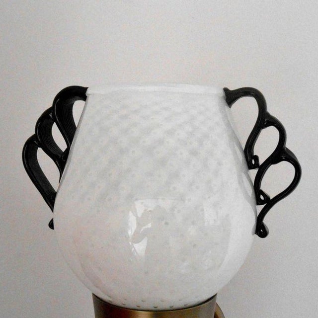 1990s Italian Sconces W/ Milky White Murano Glass - Pair For Sale - Image 4 of 6