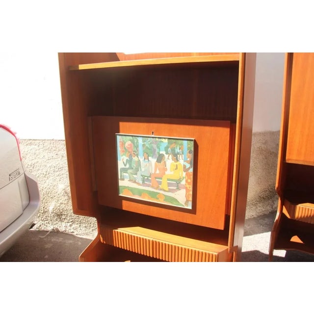 Italian Geometric Bar Cabinets, 1950s, Set of 2 For Sale - Image 6 of 18