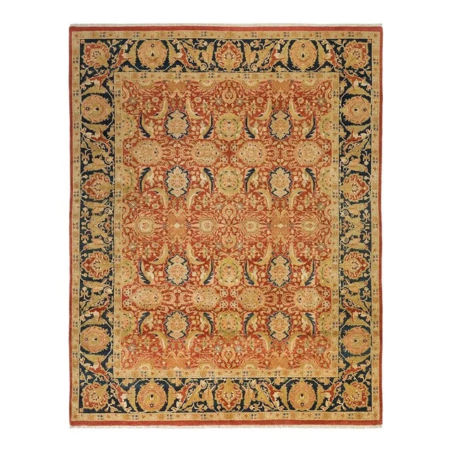 Mogul Collection Hand-Knotted Area Rug - Orange 8' 2" x 10' 4" For Sale - Image 4 of 4
