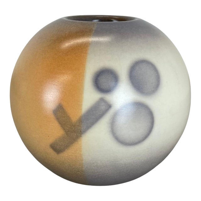 Bauhaus Ceramic Pottery Vase from Karlsruher Majolika, Germany, 1950s For Sale