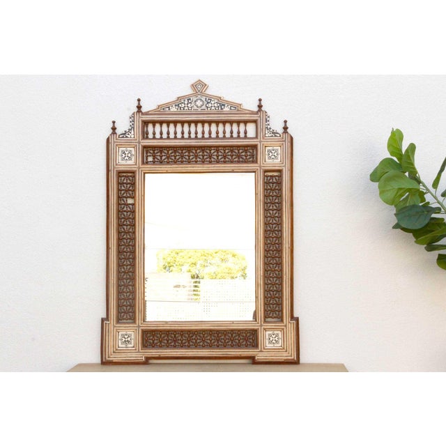 Mid-Century Moorish Inlaid Mirror For Sale - Image 4 of 9